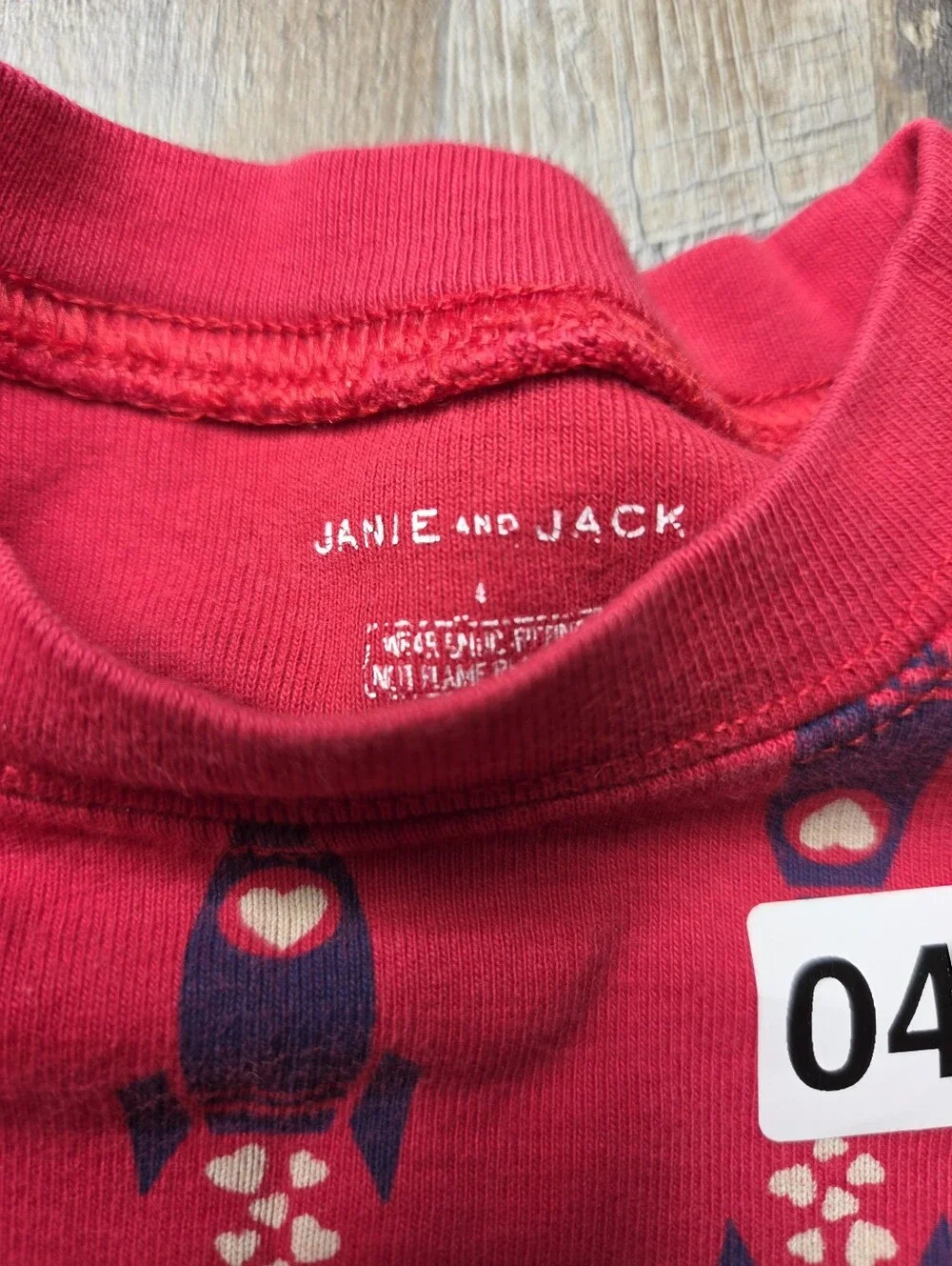 Janie And Jack Boys Toddler 4 Pajamas PJs Sleepwear Red Rocketships Hearts